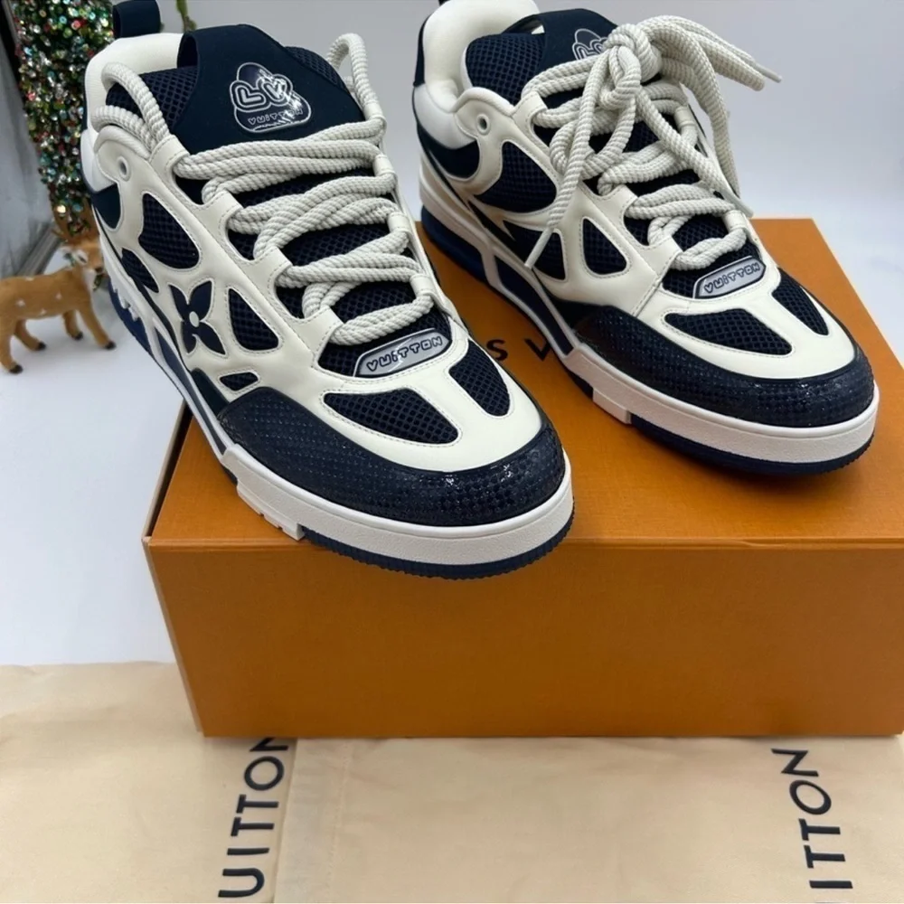 Men’s Louis Vuitton blue skate trainer sneakers size 11 fits 13 US made in Italy